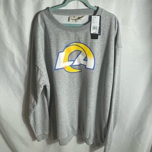 Rams Fanatics NFL  Gray Crewneck Sweatshirt 4XL NWT Cotton Blend Football